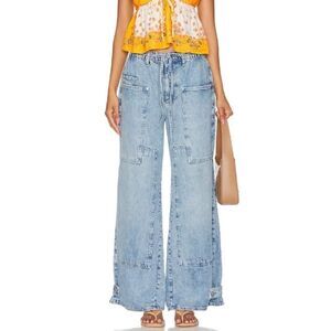 Free People Light Blue Wide Leg Jeans